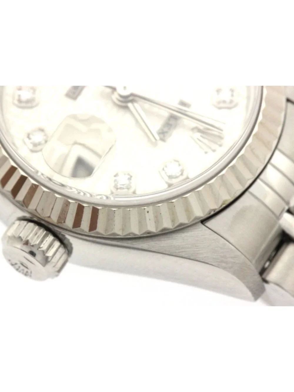 Rolex Datejust 26 Watch Stainless Steel 18k White Gold Diamond Silver Jubilee